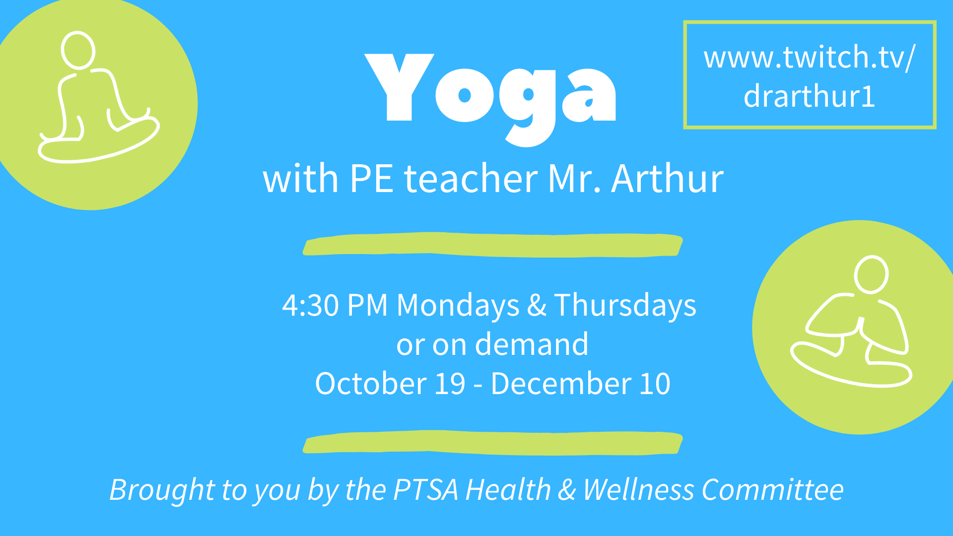 Yoga with Mr. Arthur flyer
